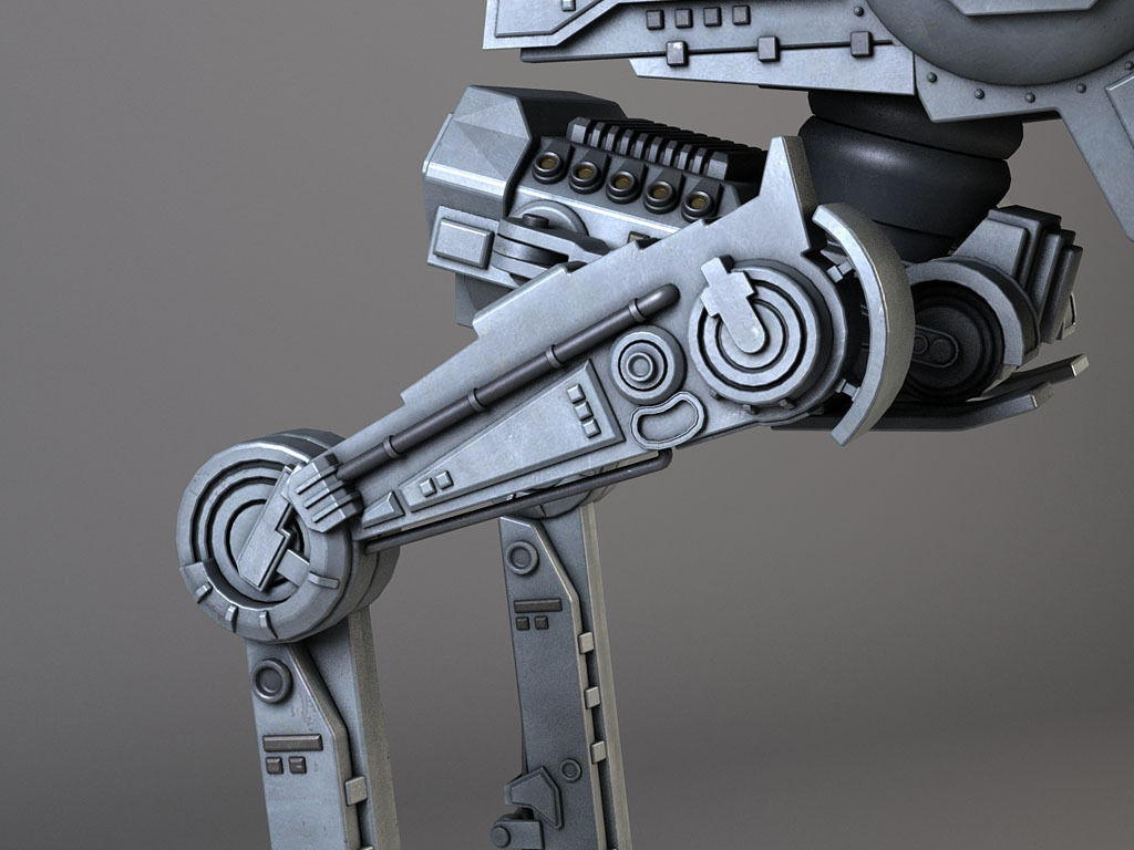 Star Wars AT-ST rigged for Maya 3D model_4