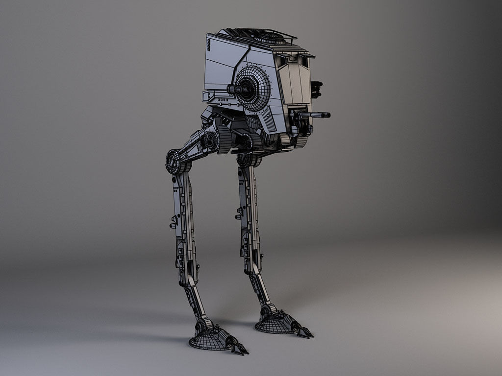 Star Wars AT-ST rigged for Maya 3D model_10