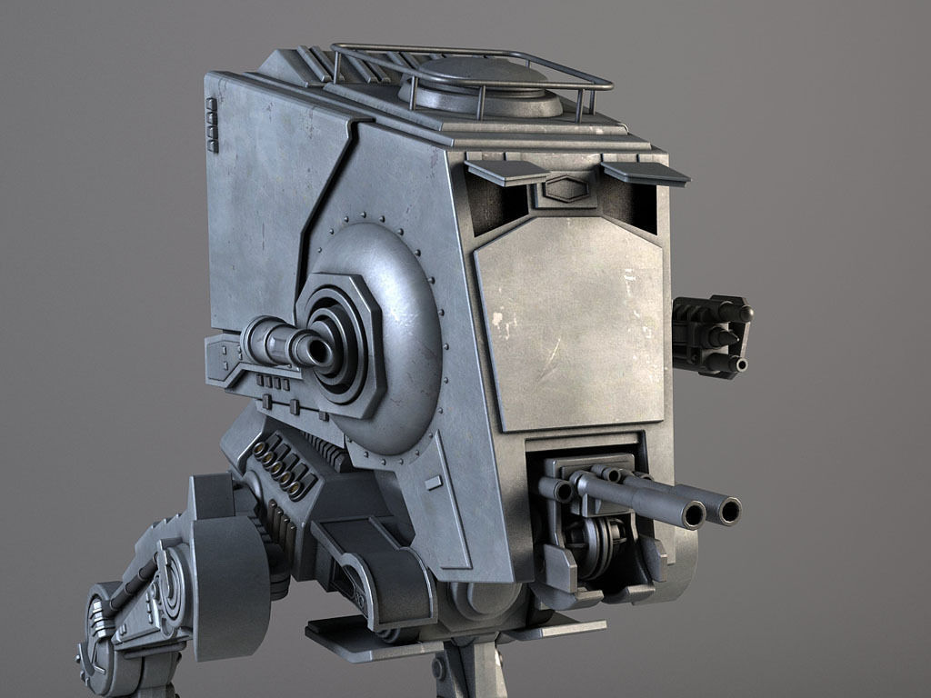 Star Wars AT-ST rigged for Maya 3D model_2