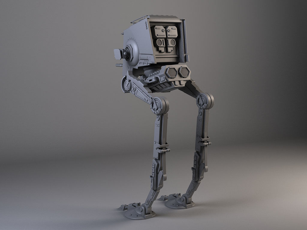 Star Wars AT-ST rigged for Maya 3D model_9