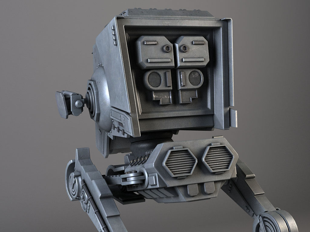 Star Wars AT-ST rigged for Maya 3D model_3