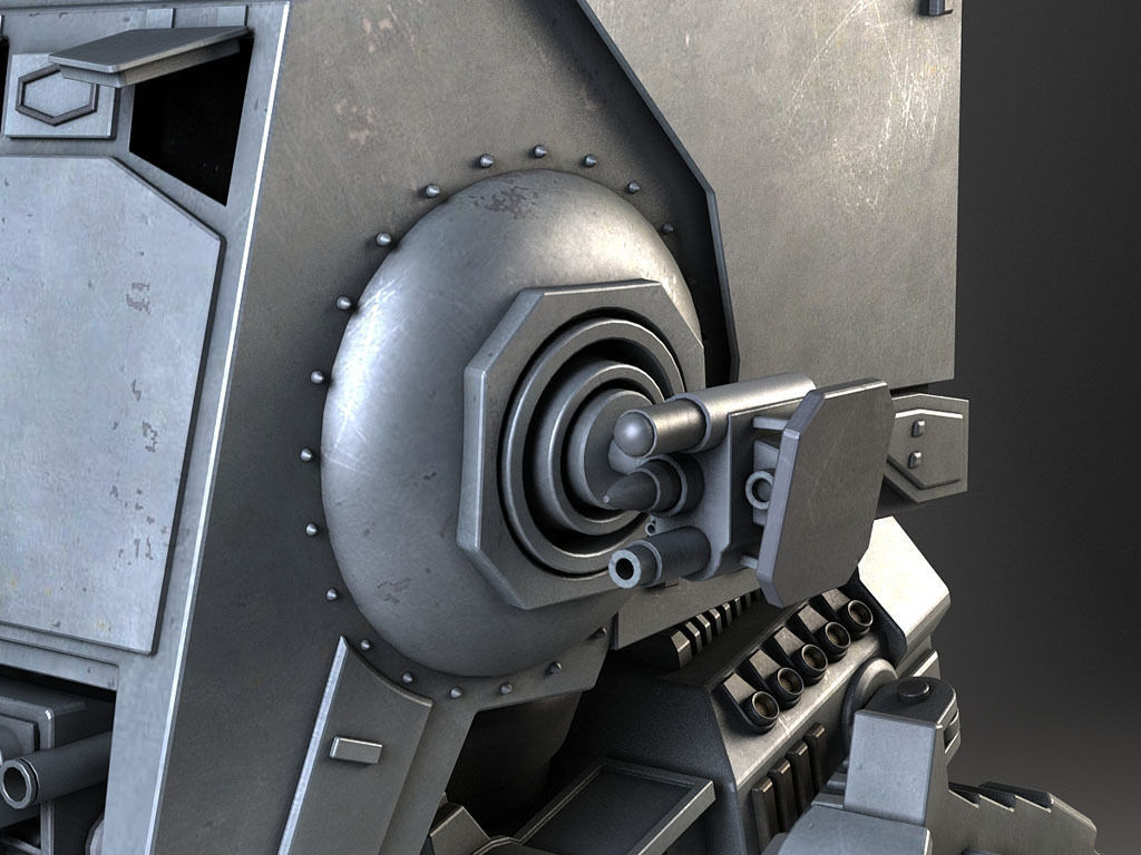 Star Wars AT-ST rigged for Maya 3D model_5