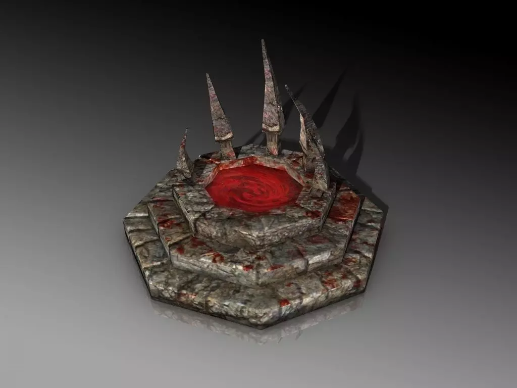 Blood fountain Low-poly 3D model