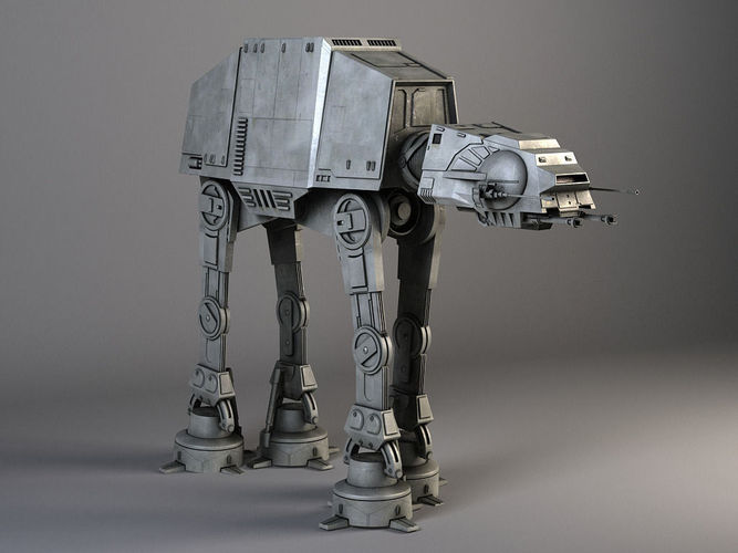 Star Wars AT-AT Walker rigged for Maya 3D model