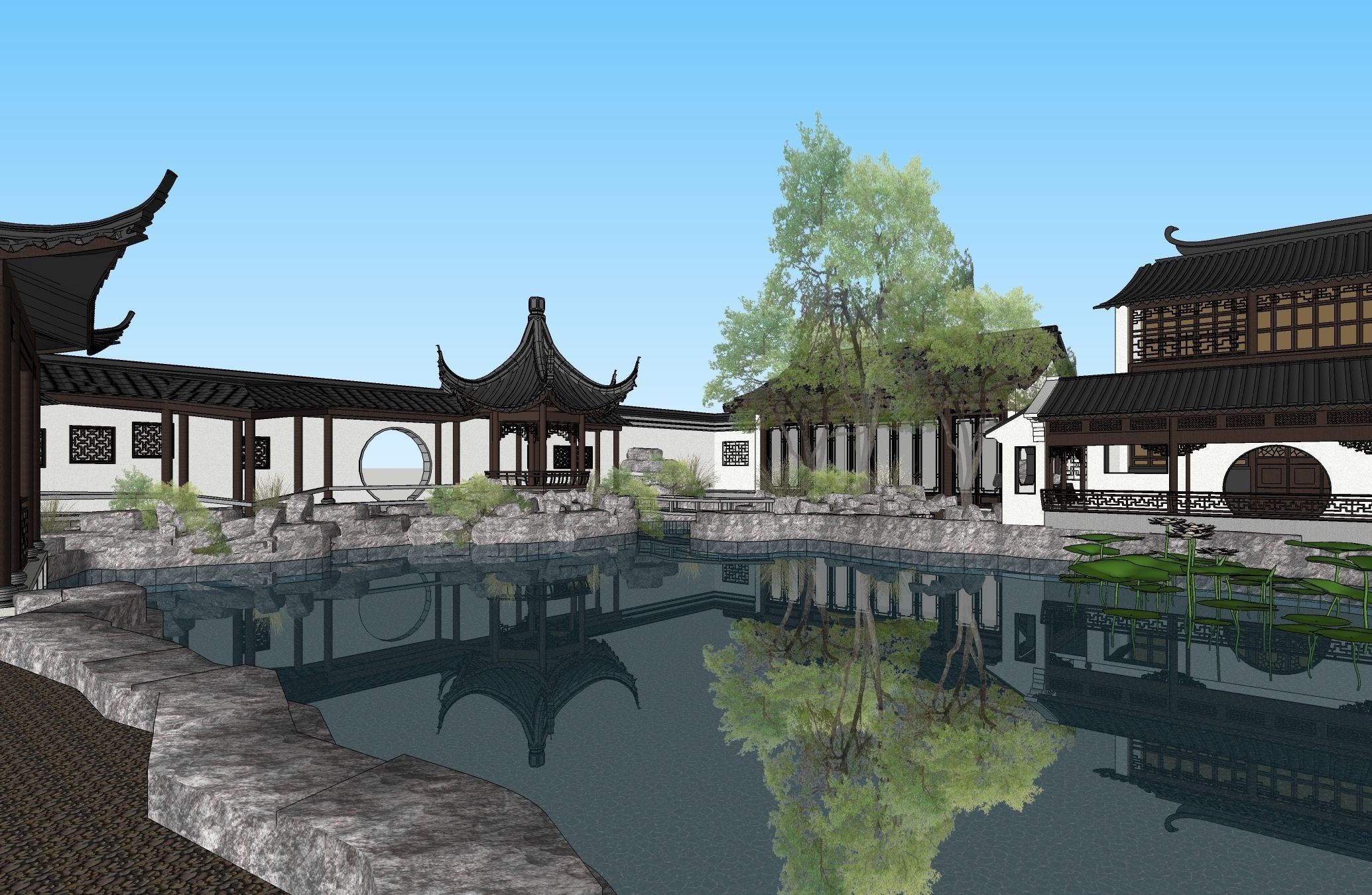Classical Chinese Garden 3D model_2