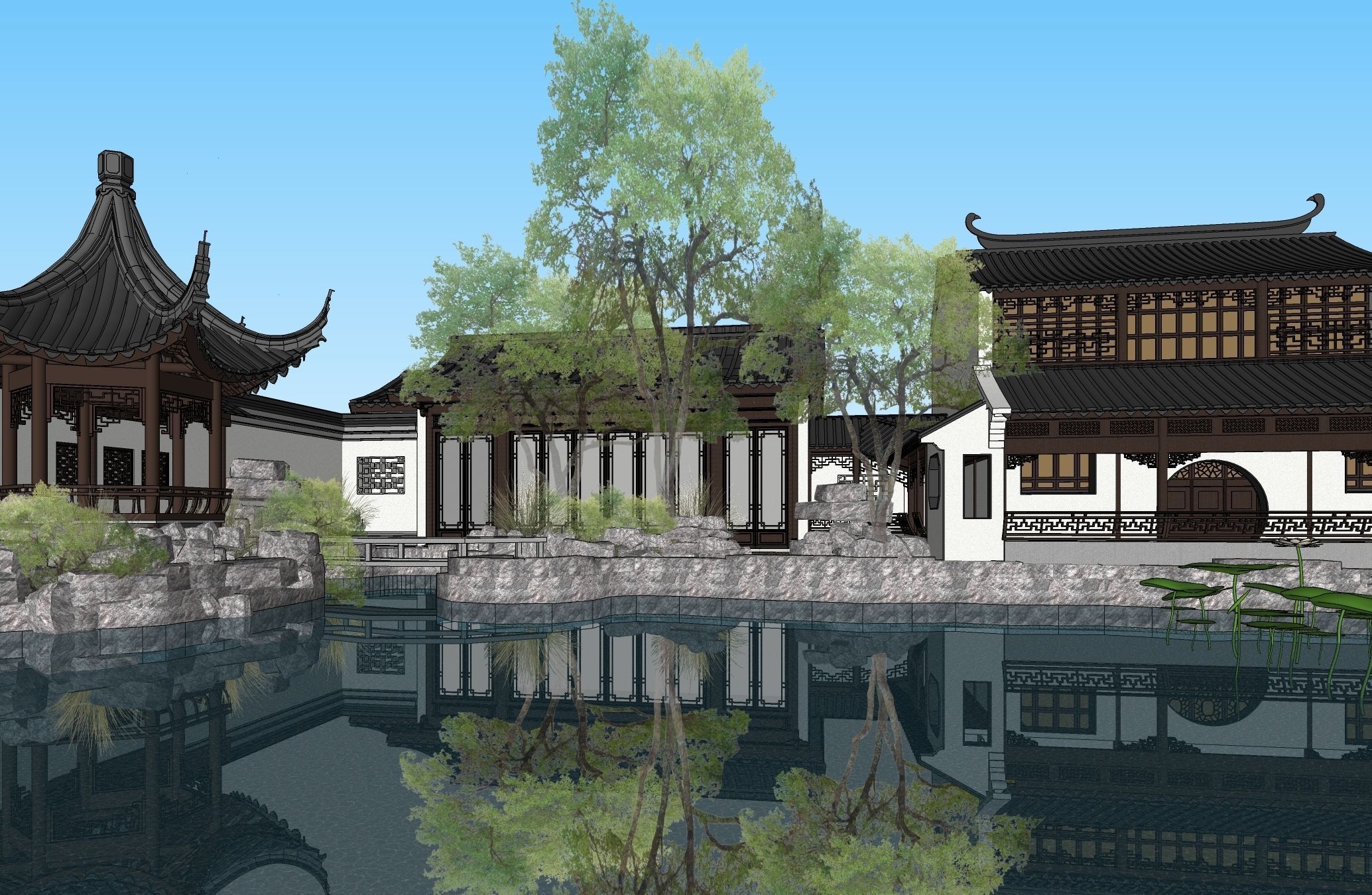 Classical Chinese Garden 3D model_3