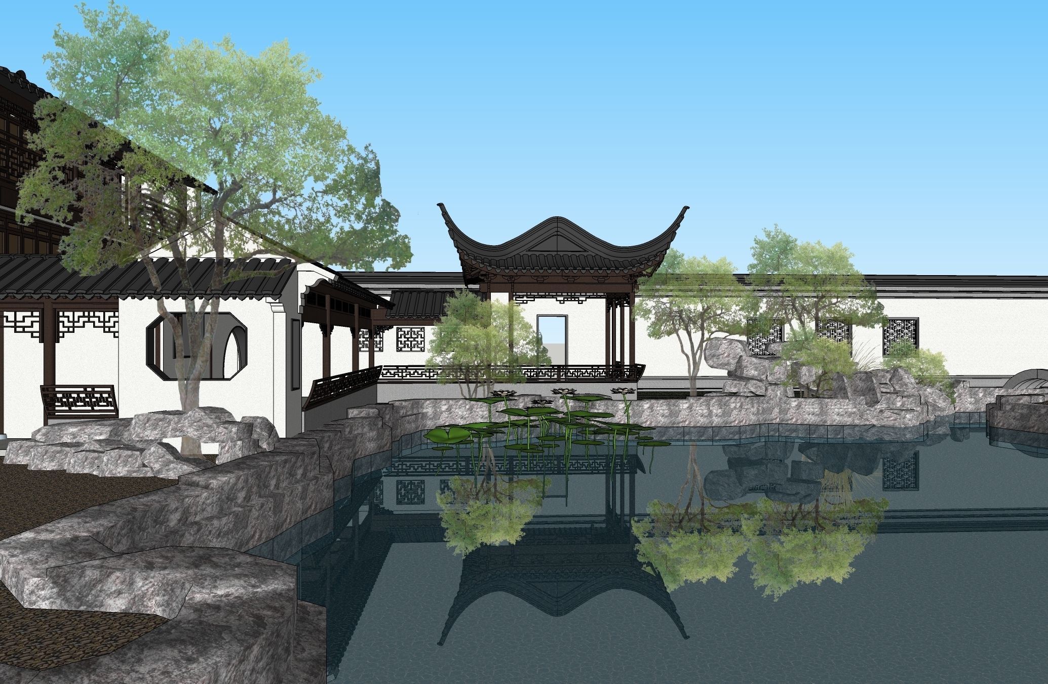 Classical Chinese Garden 3D model_1