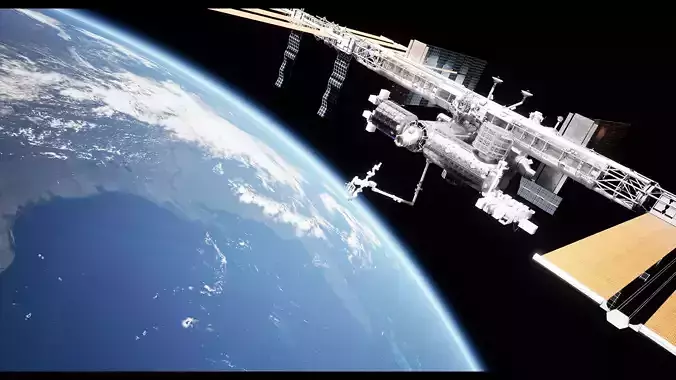 International Space Station Low-poly 3D model