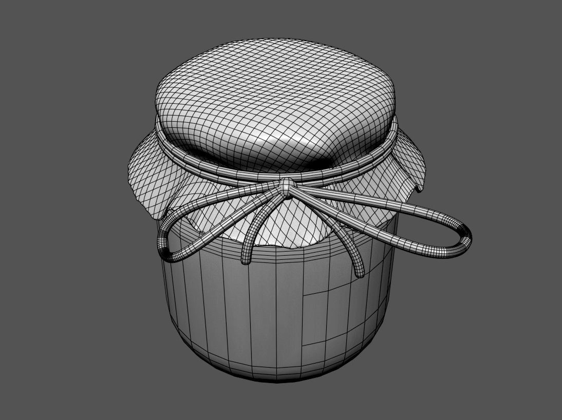Cartoon Jam Pot 3D model_5