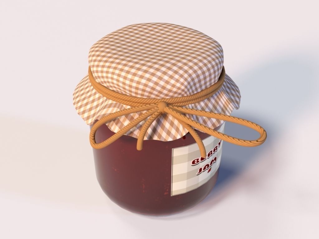 Cartoon Jam Pot 3D model_2