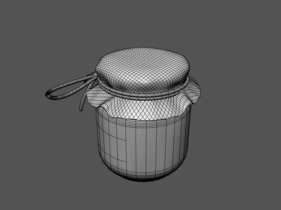 Cartoon Jam Pot 3D model_6