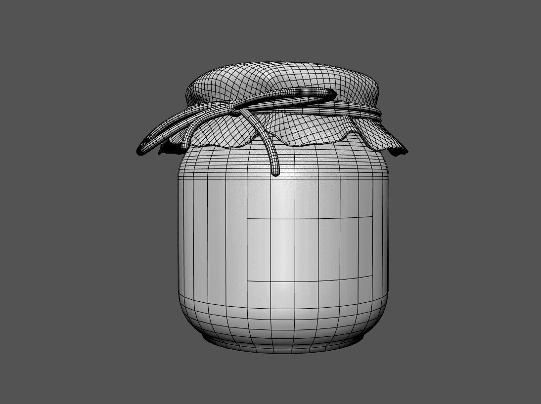 Cartoon Jam Pot 3D model_4
