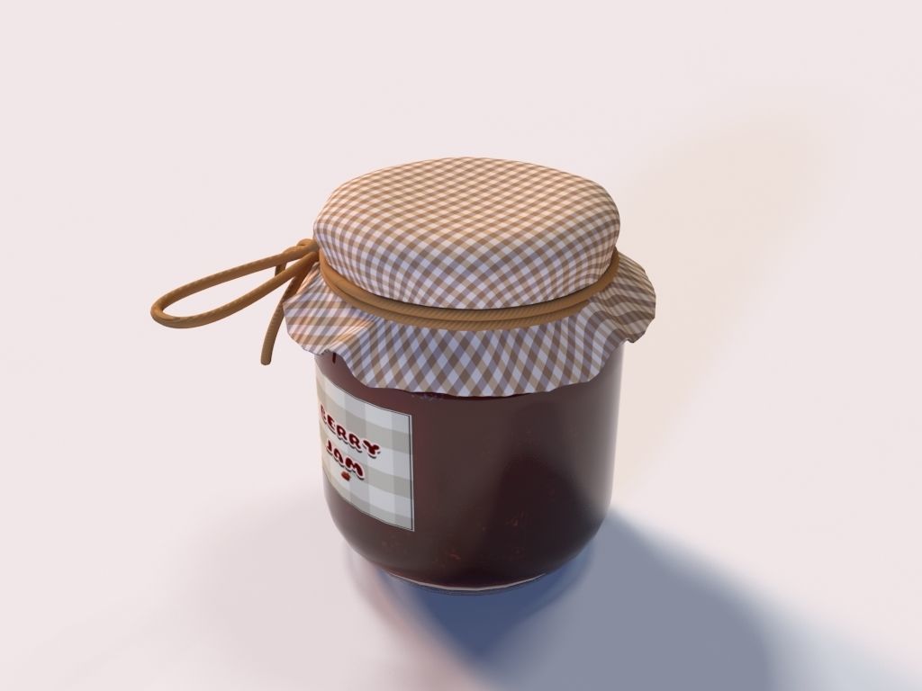 Cartoon Jam Pot 3D model_3