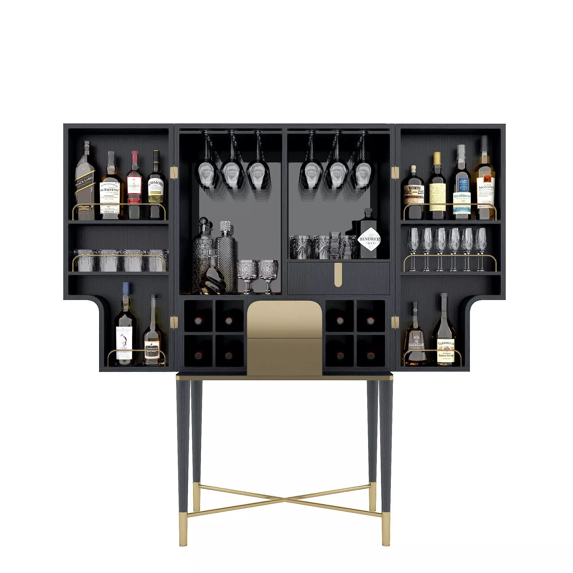 Alcohol display cabinet 3D model_0