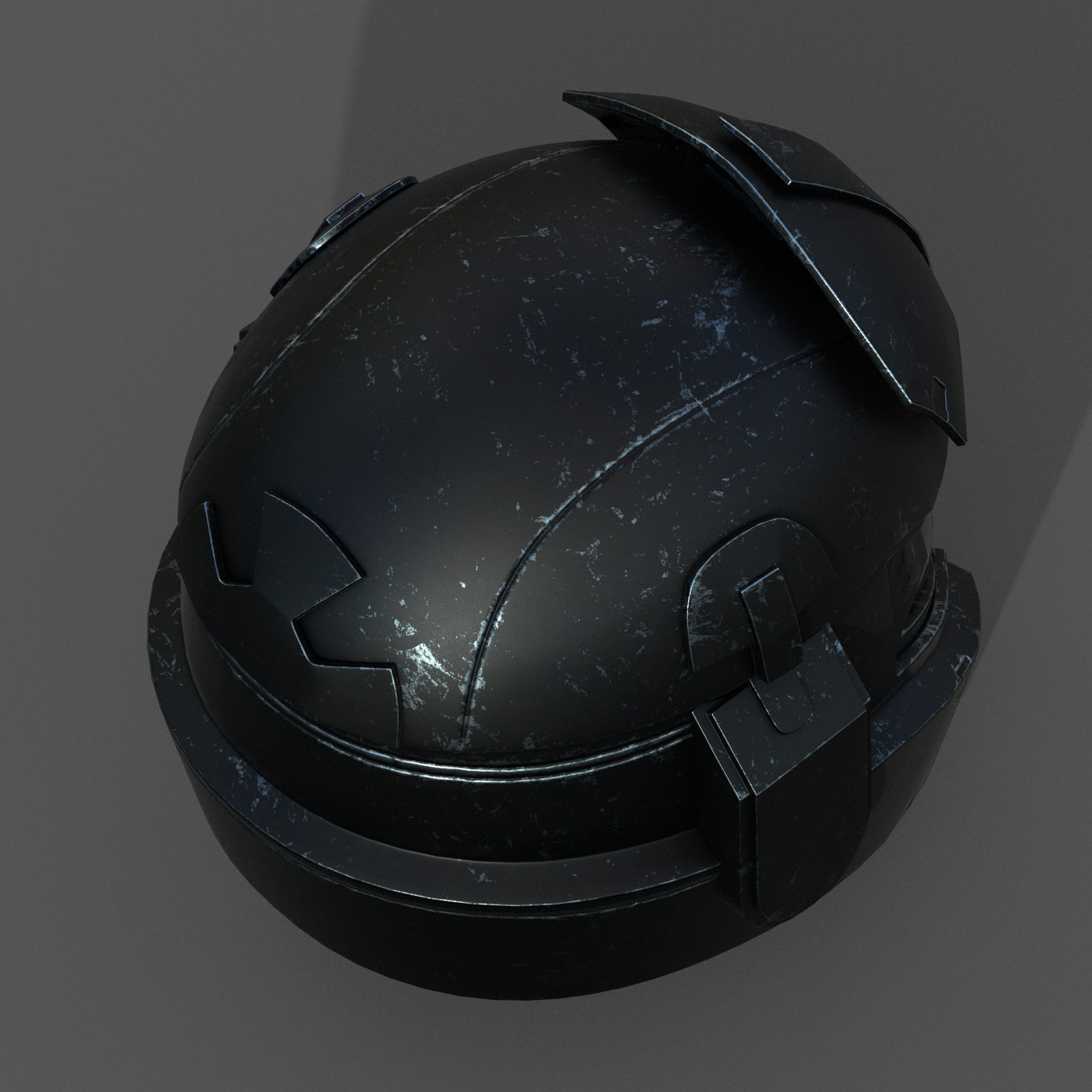 Helmet scifi military combat futuristic technology  fantasy  Low-poly 3D model_7