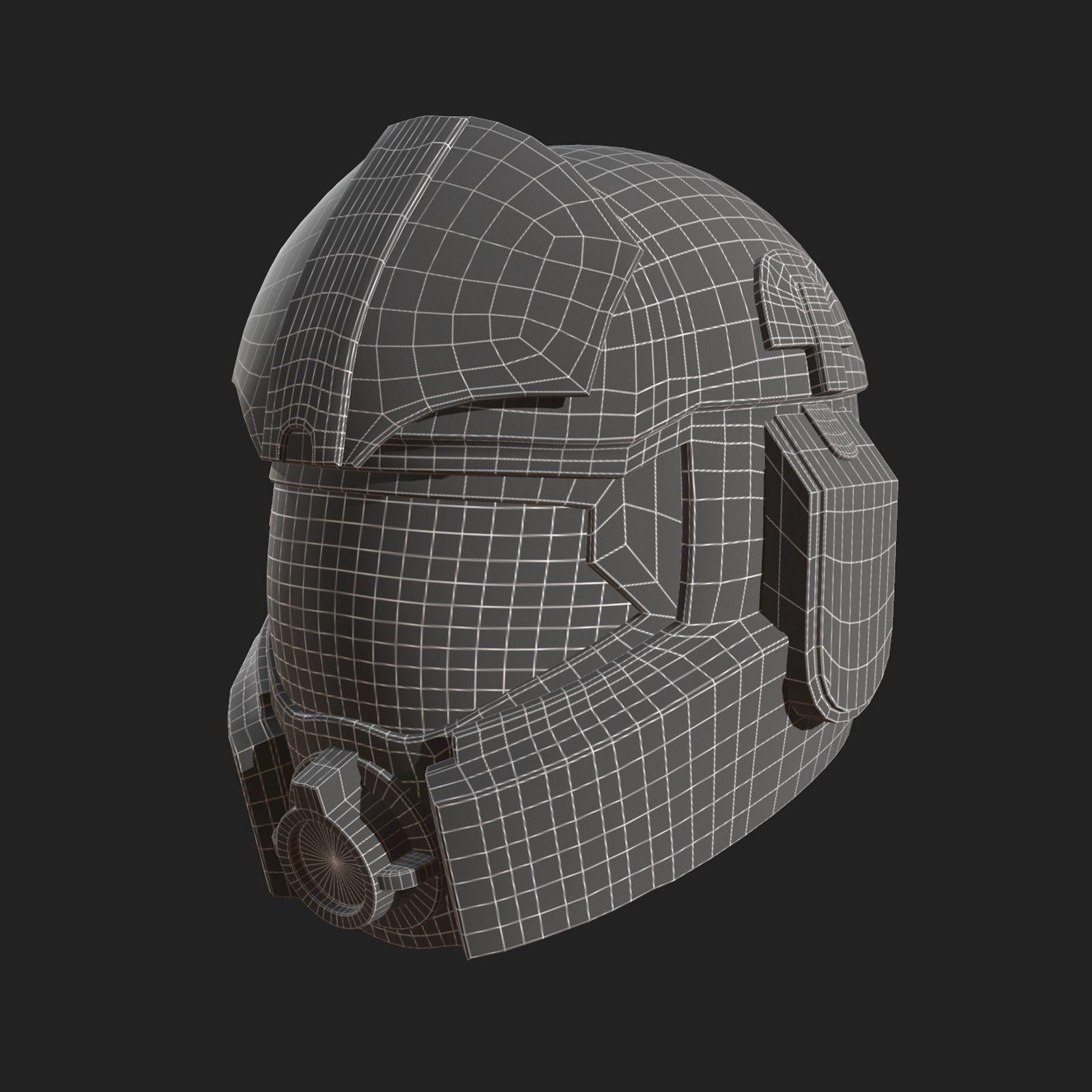 Helmet scifi military combat futuristic technology  fantasy  Low-poly 3D model_10
