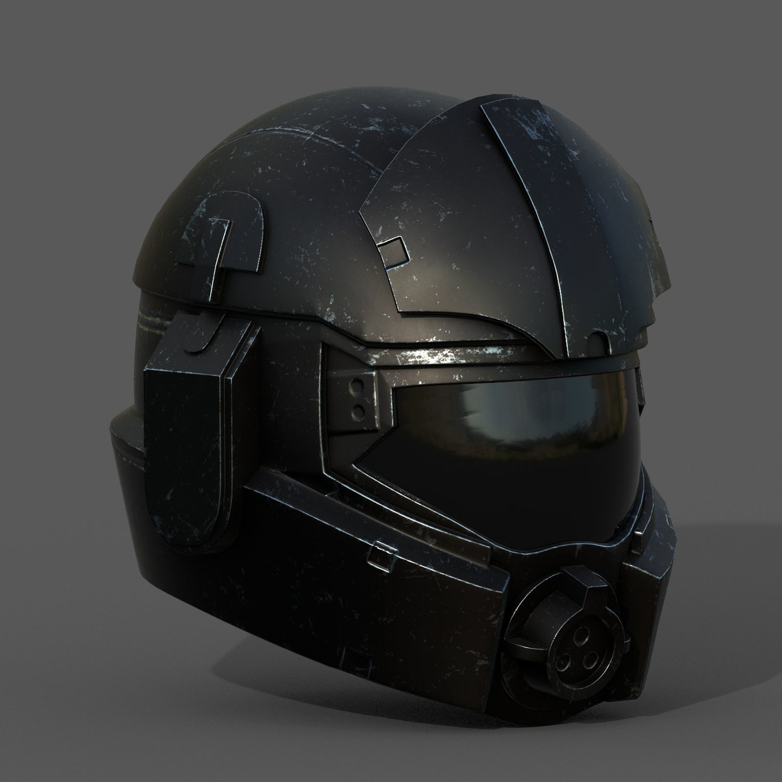 Helmet scifi military combat futuristic technology  fantasy  Low-poly 3D model_2