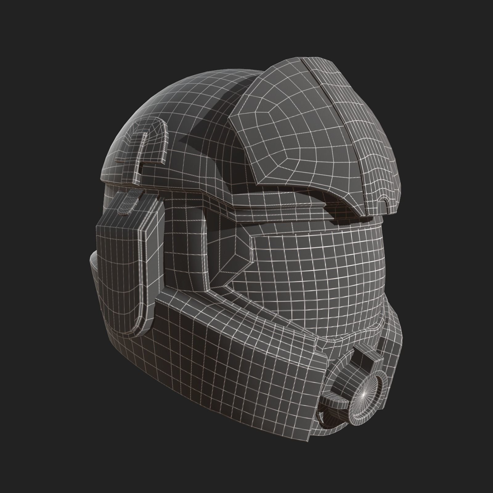 Helmet scifi military combat futuristic technology  fantasy  Low-poly 3D model_9