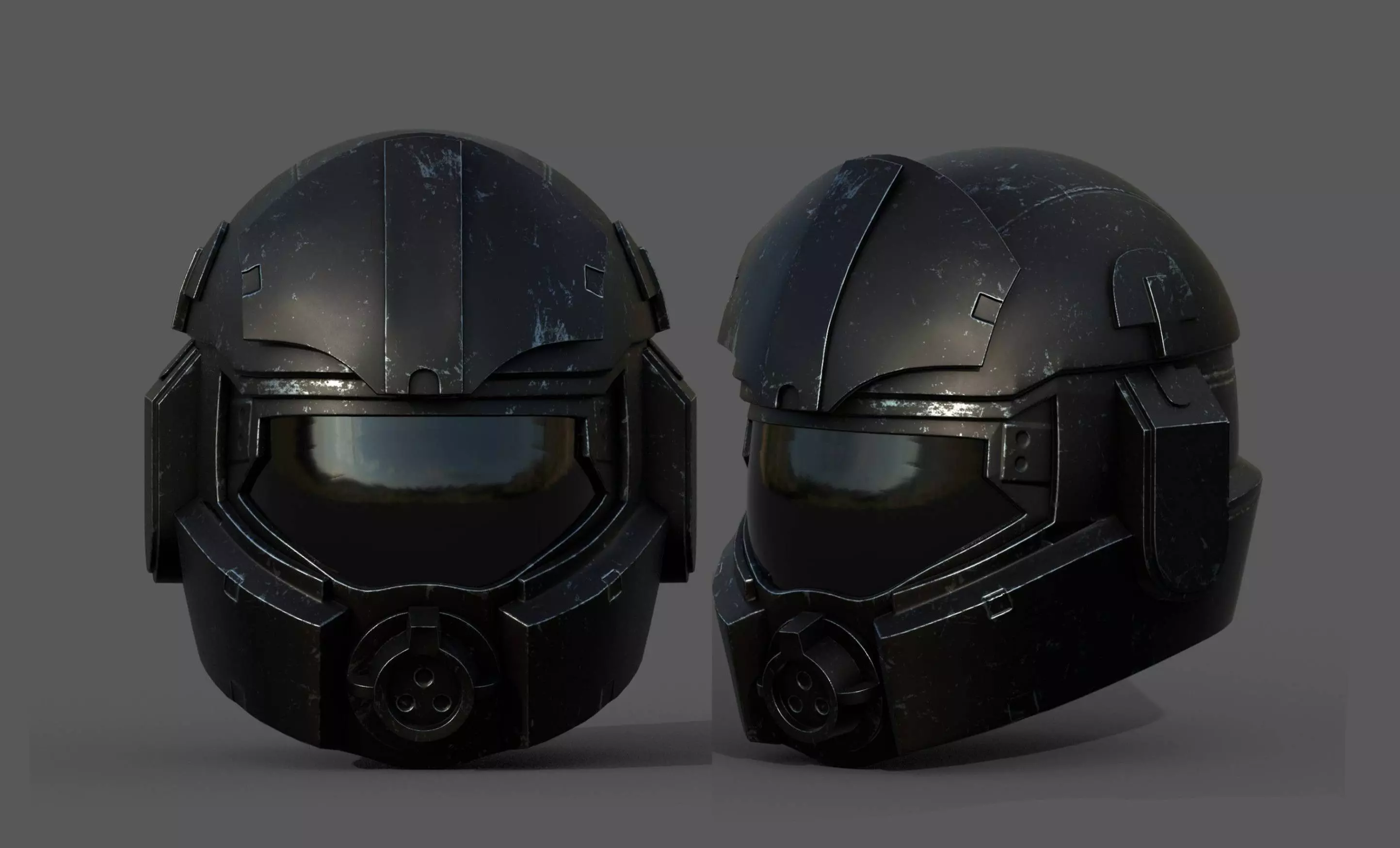 Helmet scifi military combat futuristic technology  fantasy  Low-poly 3D model_0