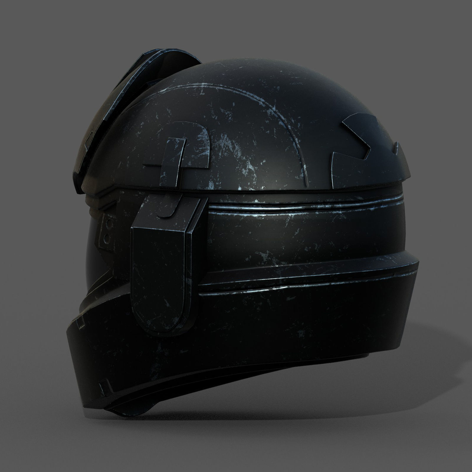 Helmet scifi military combat futuristic technology  fantasy  Low-poly 3D model_6