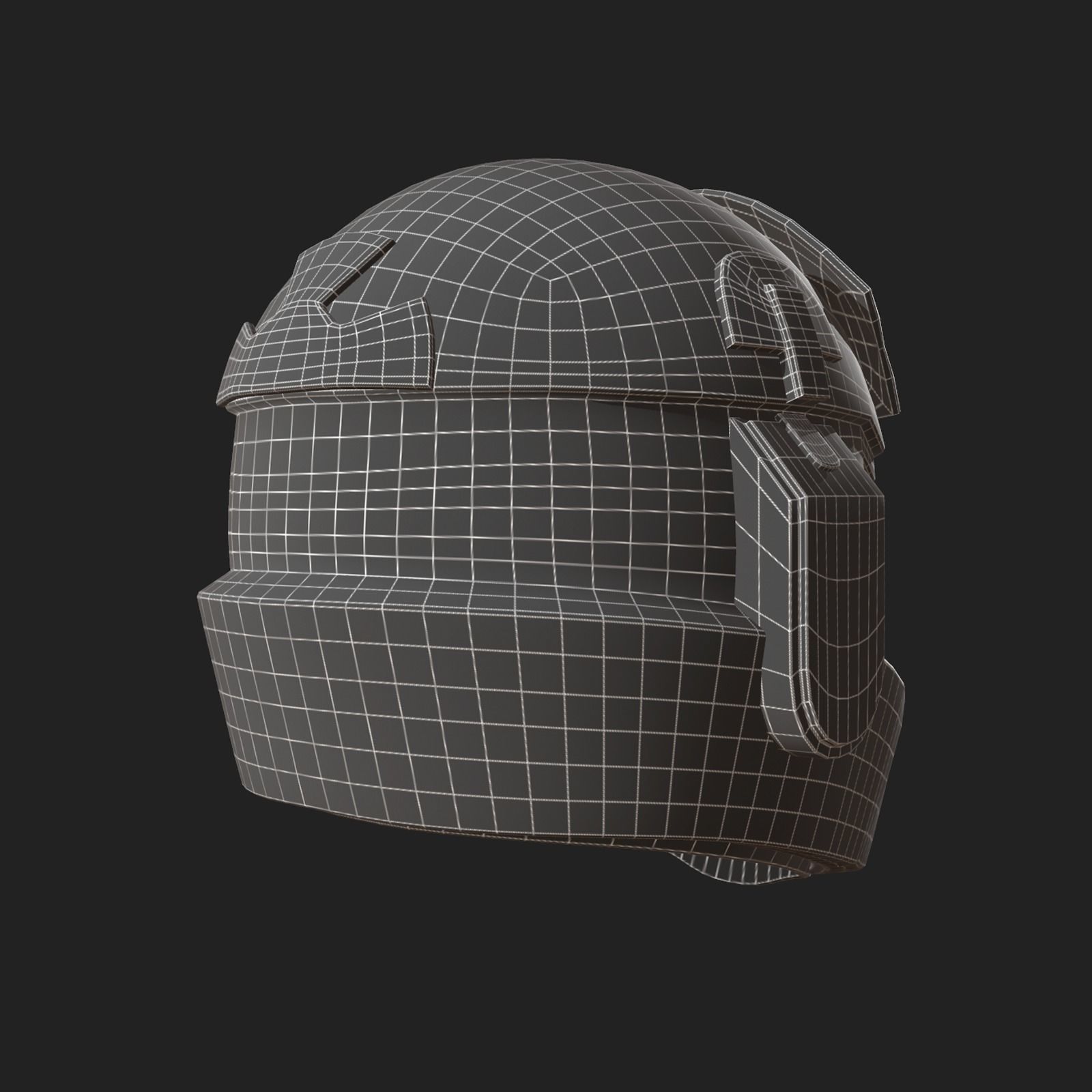 Helmet scifi military combat futuristic technology  fantasy  Low-poly 3D model_11