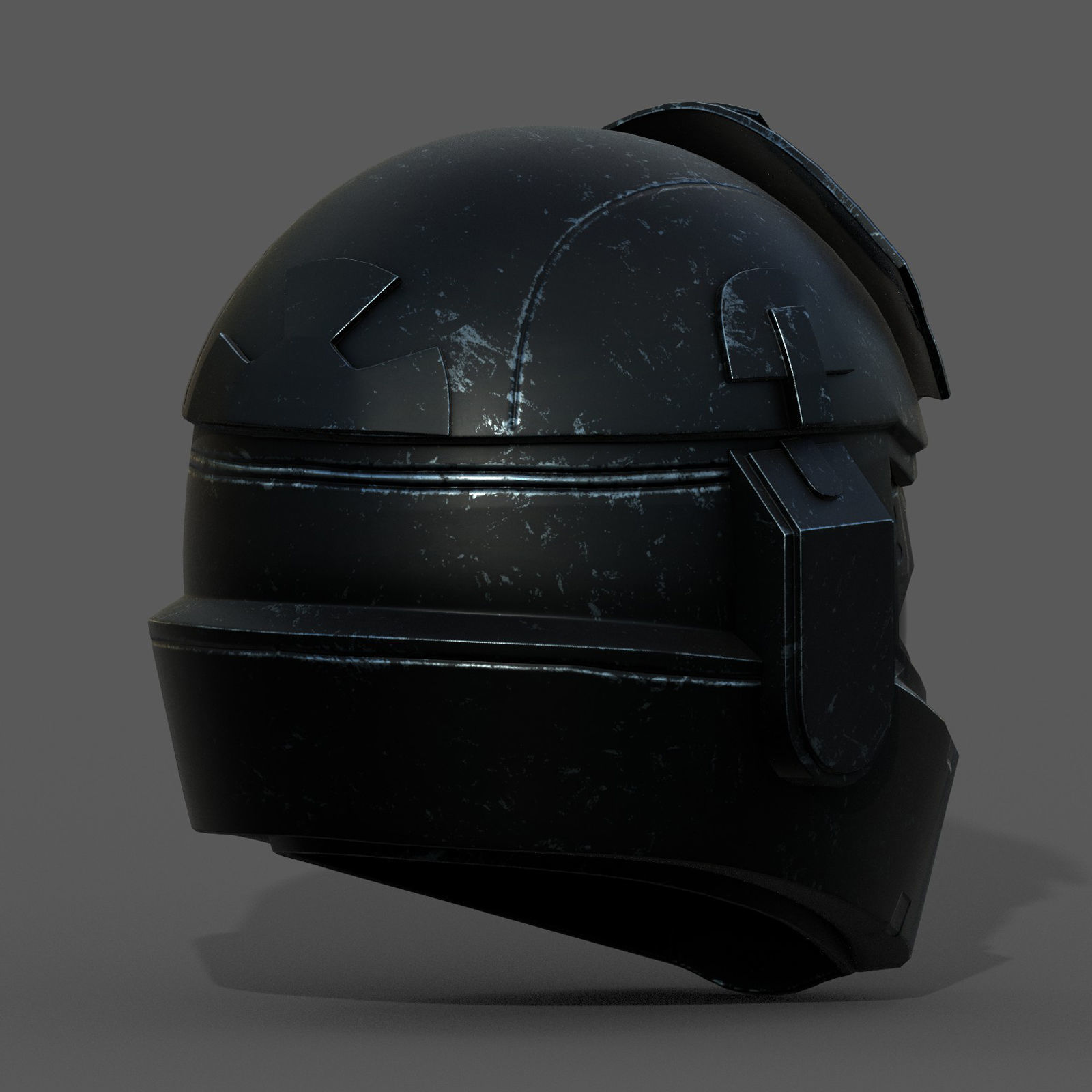 Helmet scifi military combat futuristic technology  fantasy  Low-poly 3D model_5