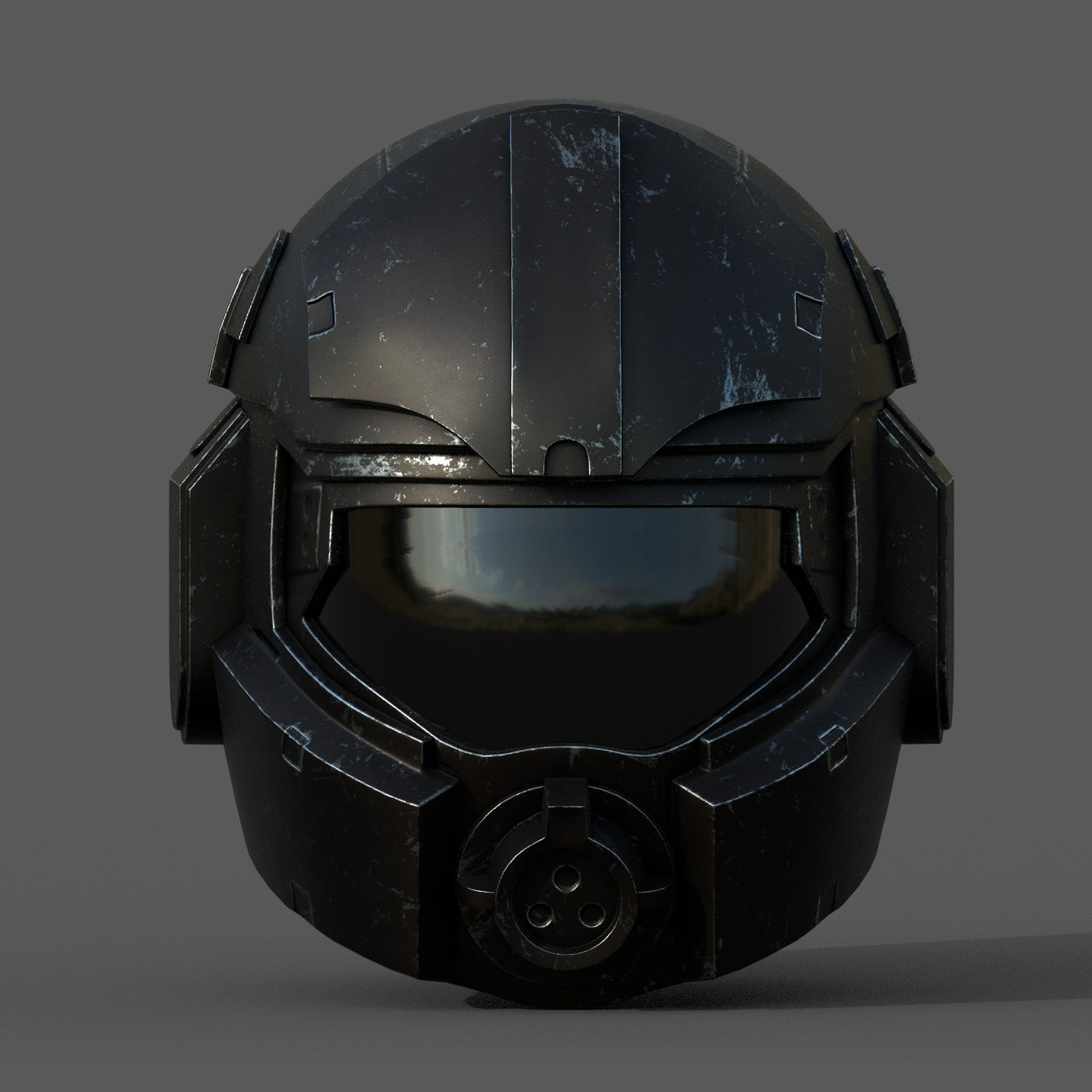 Helmet scifi military combat futuristic technology  fantasy  Low-poly 3D model_1