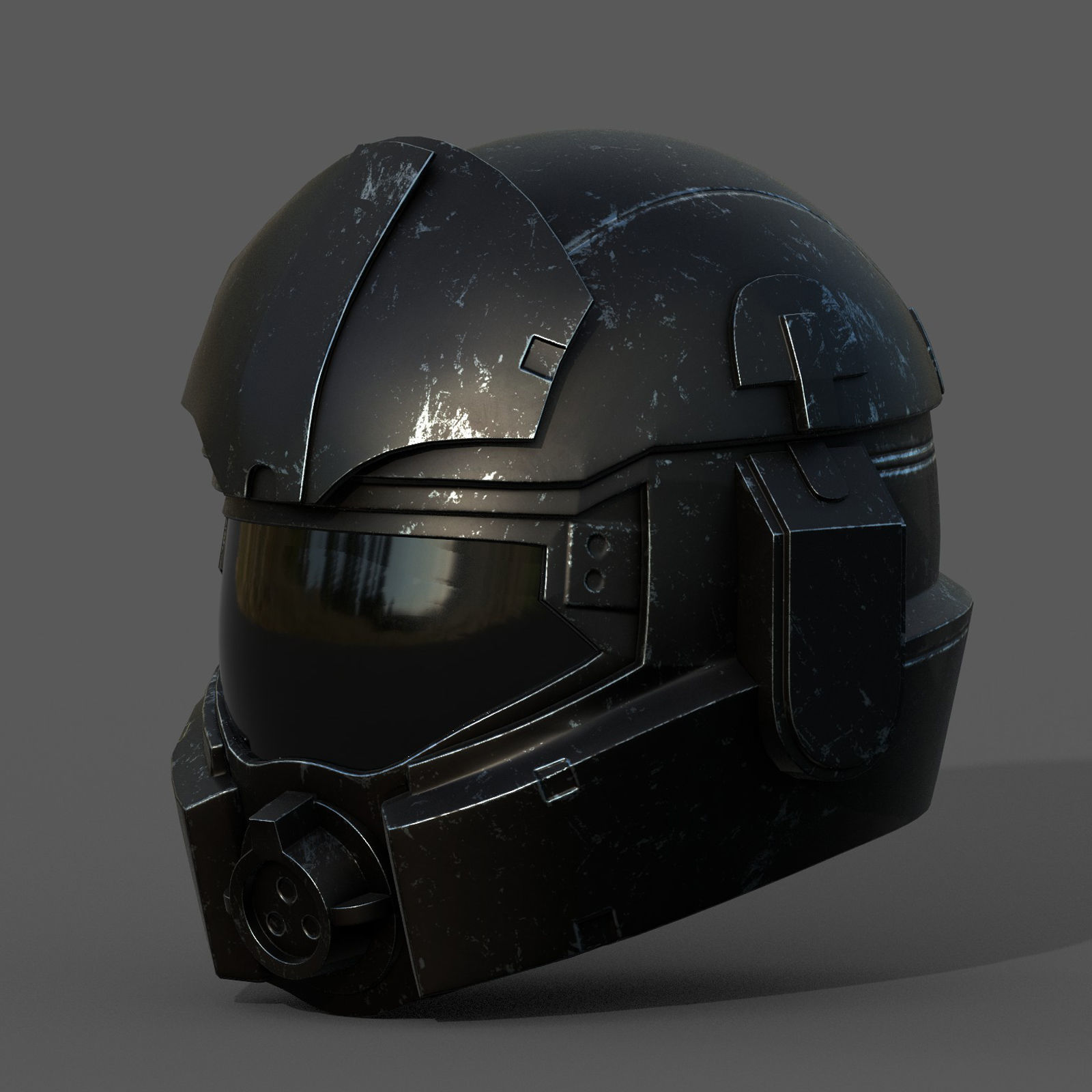 Helmet scifi military combat futuristic technology  fantasy  Low-poly 3D model_3