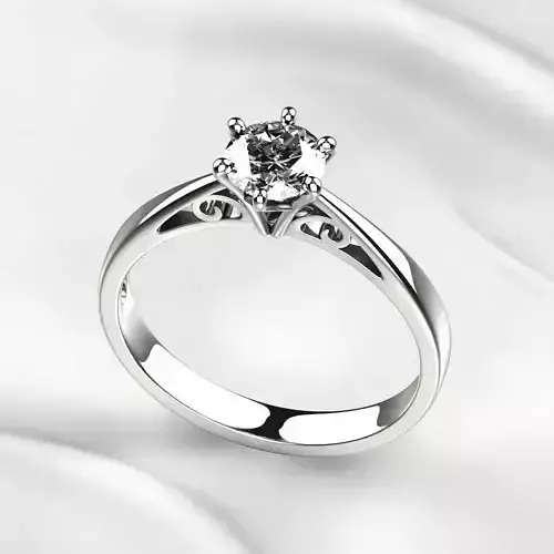 Single Diamond Gold Ring