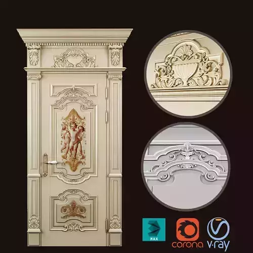 Door classic 3d model