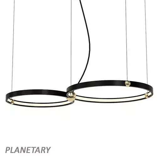 PLANETARY two circular pendant lights hanging 3D model