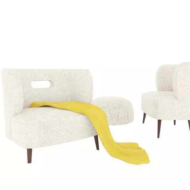 Mimi Vegan Lambskin Chair 3D model