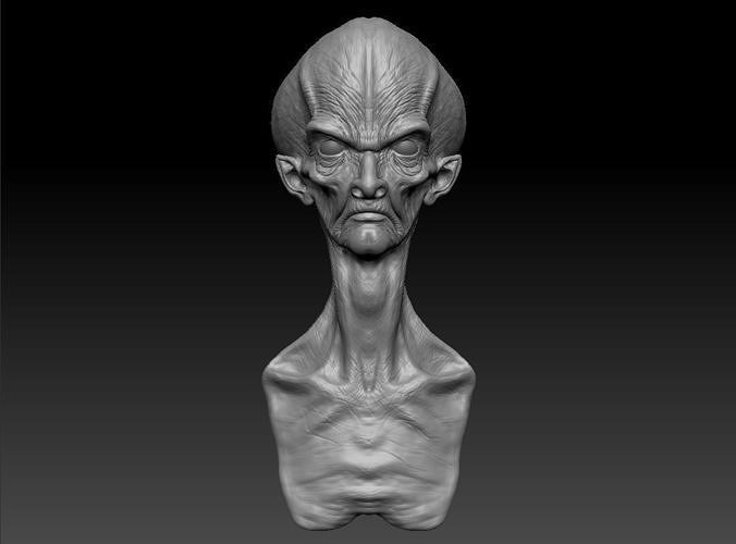 Alien bust 3D model