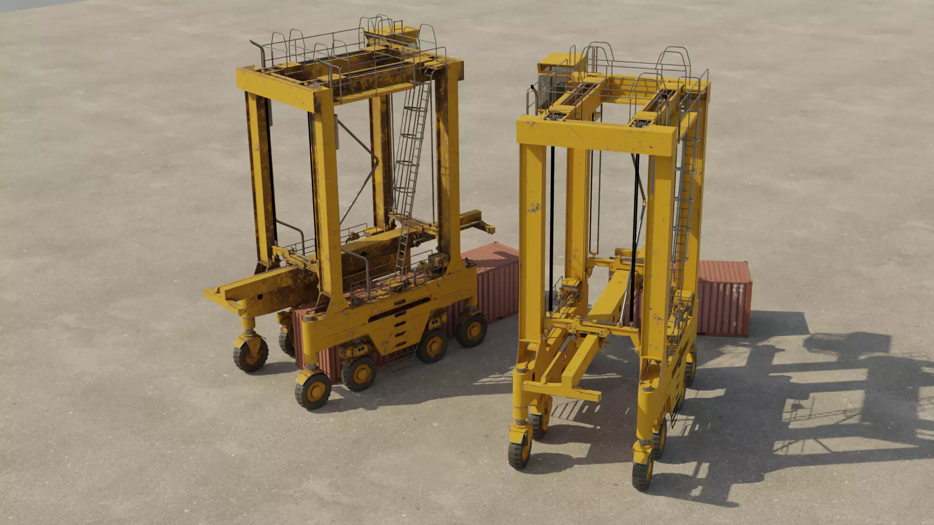 Straddle Crane Low-poly 3D model_4