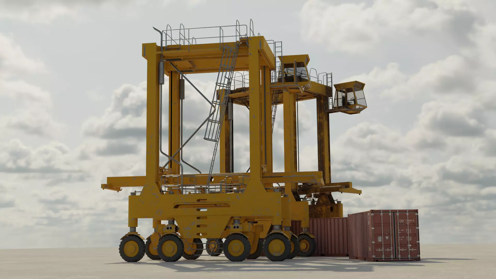 Straddle Crane Low-poly 3D model_9