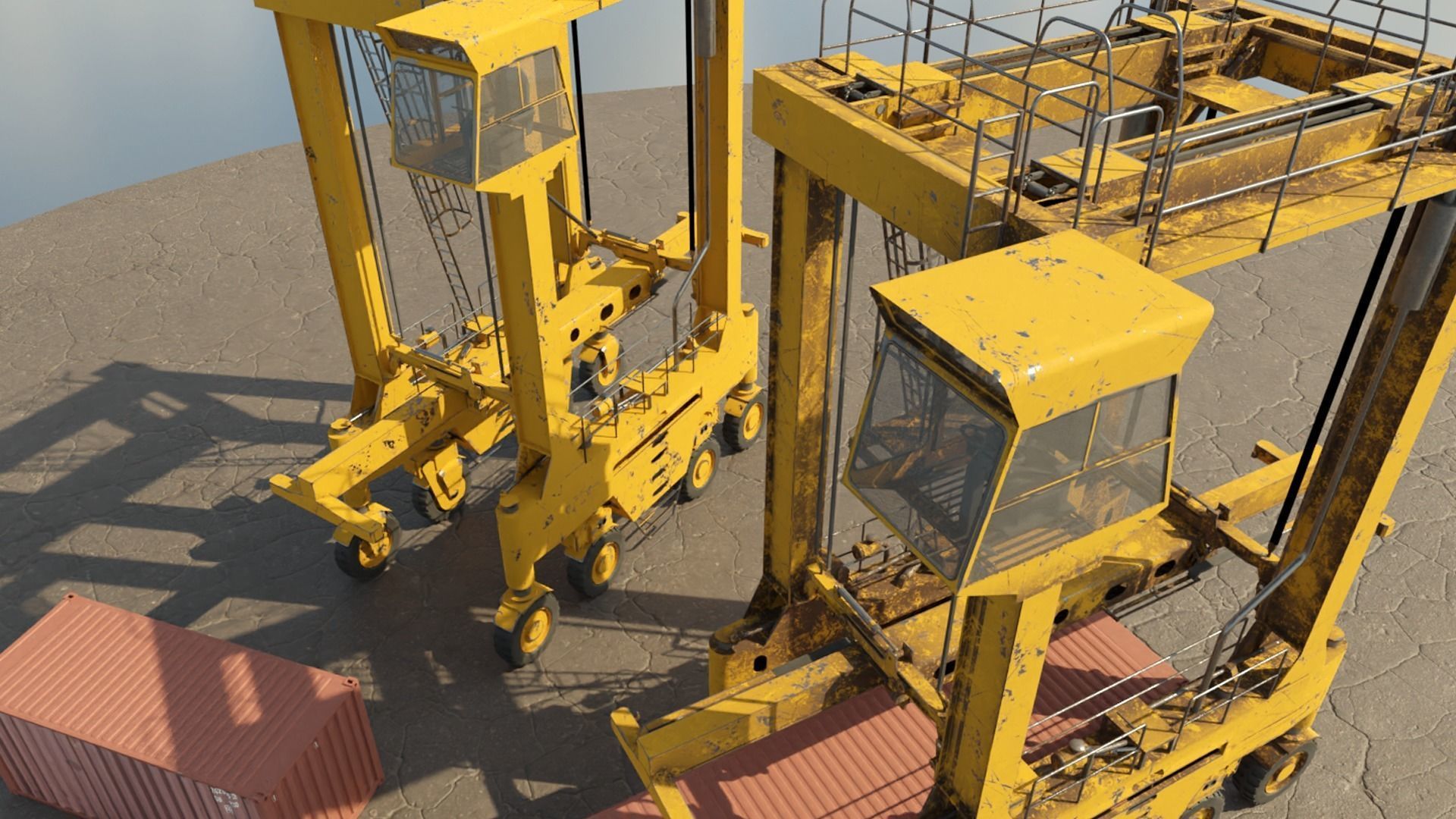 Straddle Crane Low-poly 3D model_4