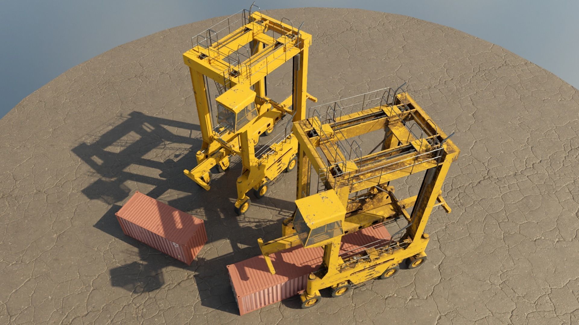 Straddle Crane Low-poly 3D model_2