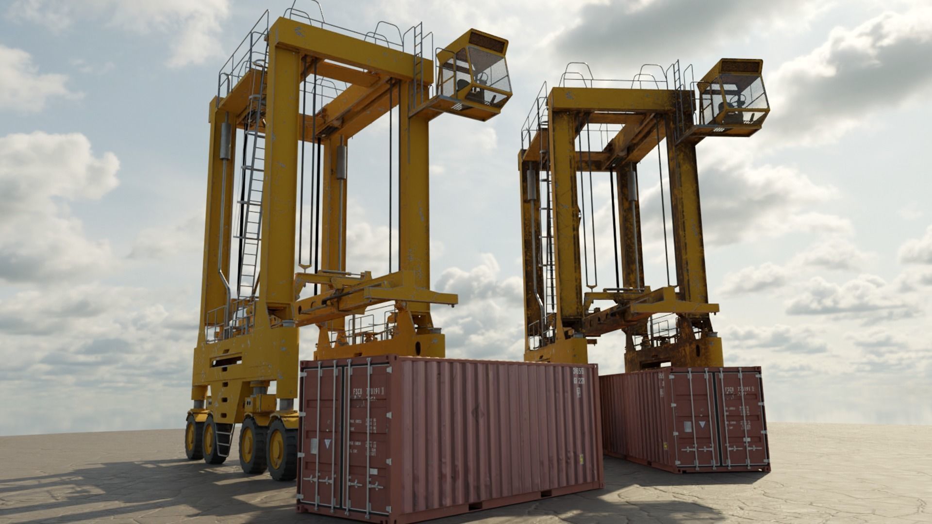 Straddle Crane Low-poly 3D model_5