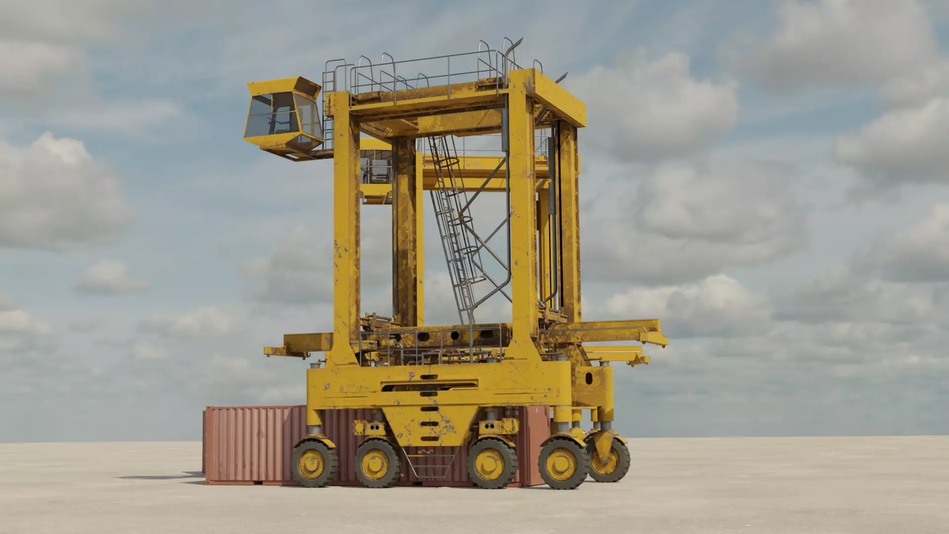 Straddle Crane Low-poly 3D model_6