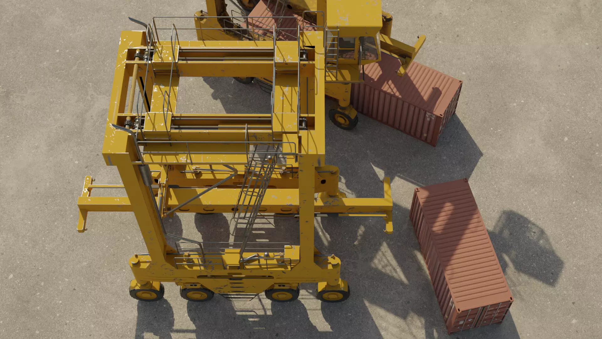 Straddle Crane Low-poly 3D model_7