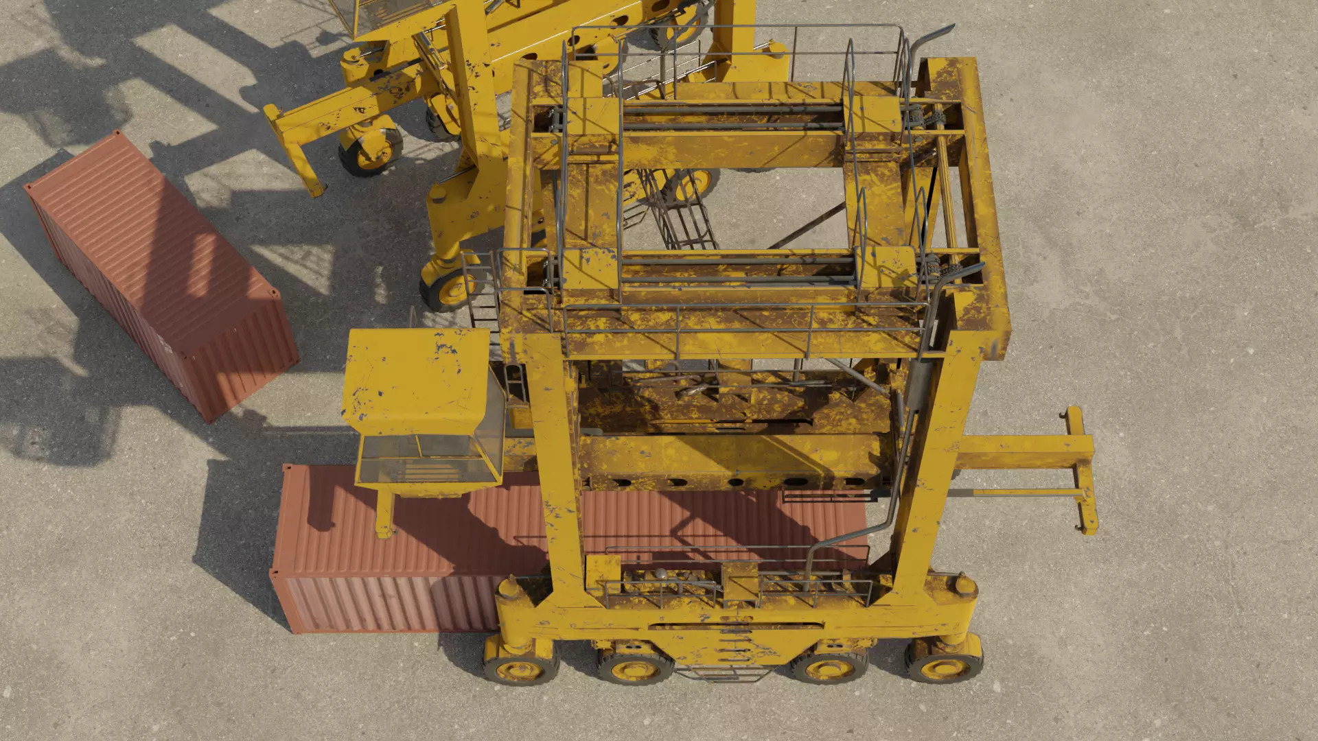 Straddle Crane Low-poly 3D model_8