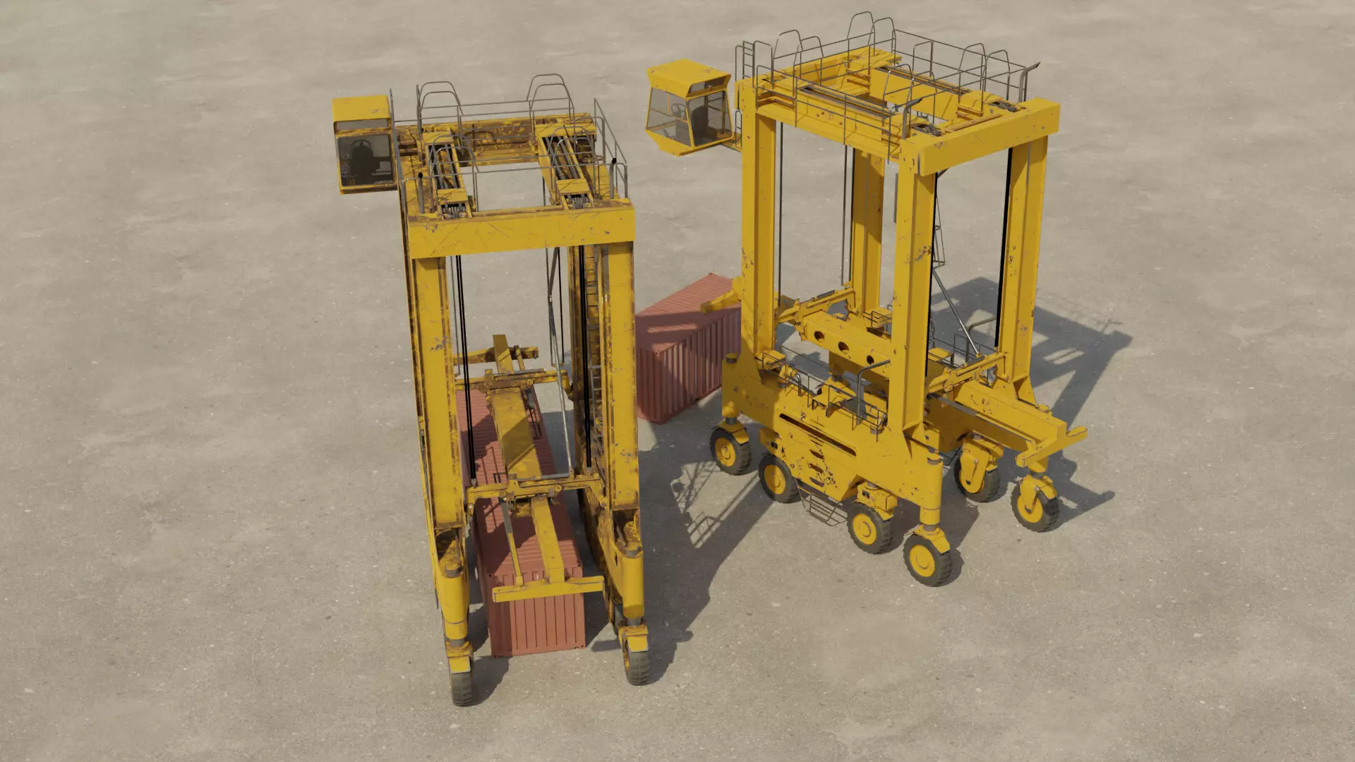 Straddle Crane Low-poly 3D model_2