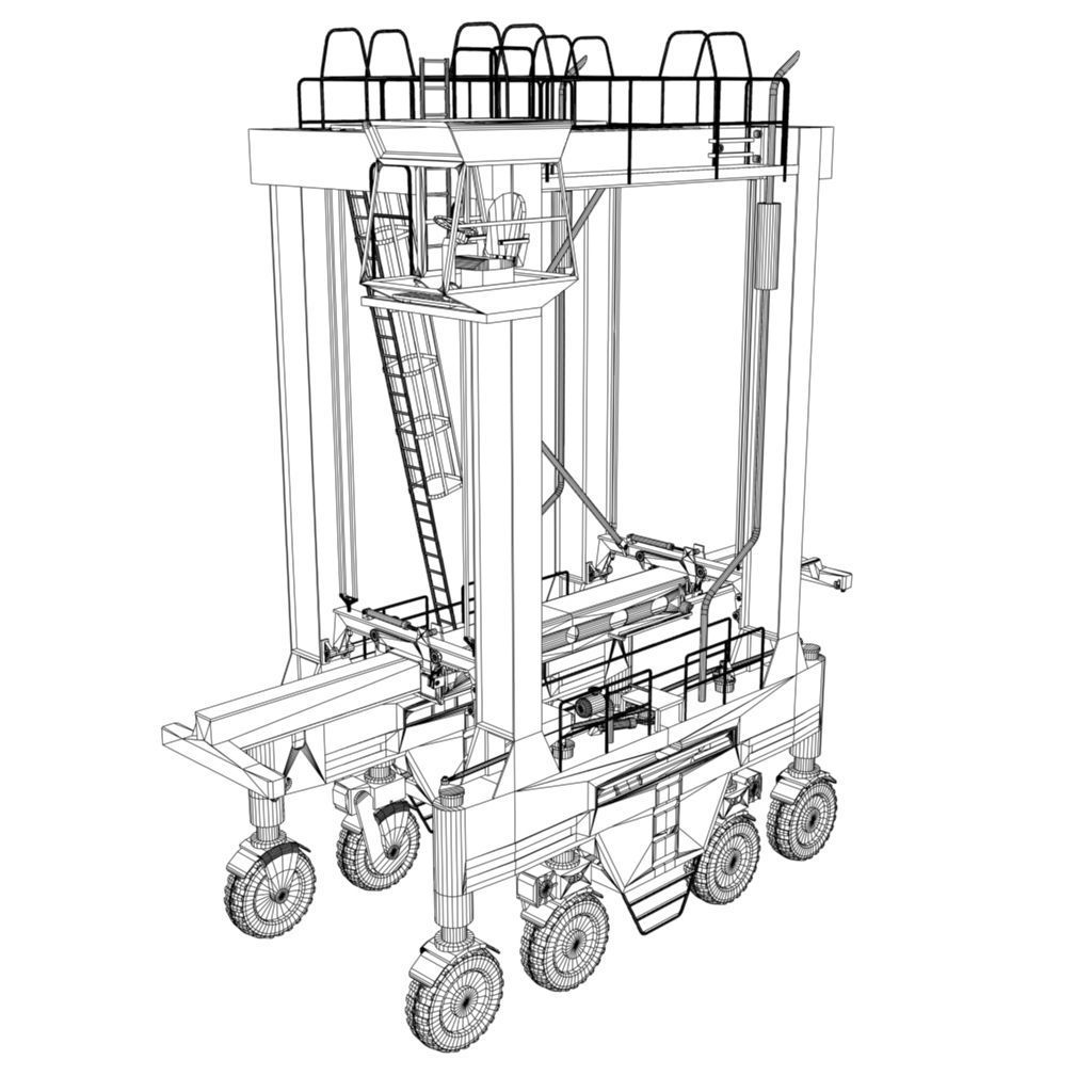 Straddle Crane Low-poly 3D model_9