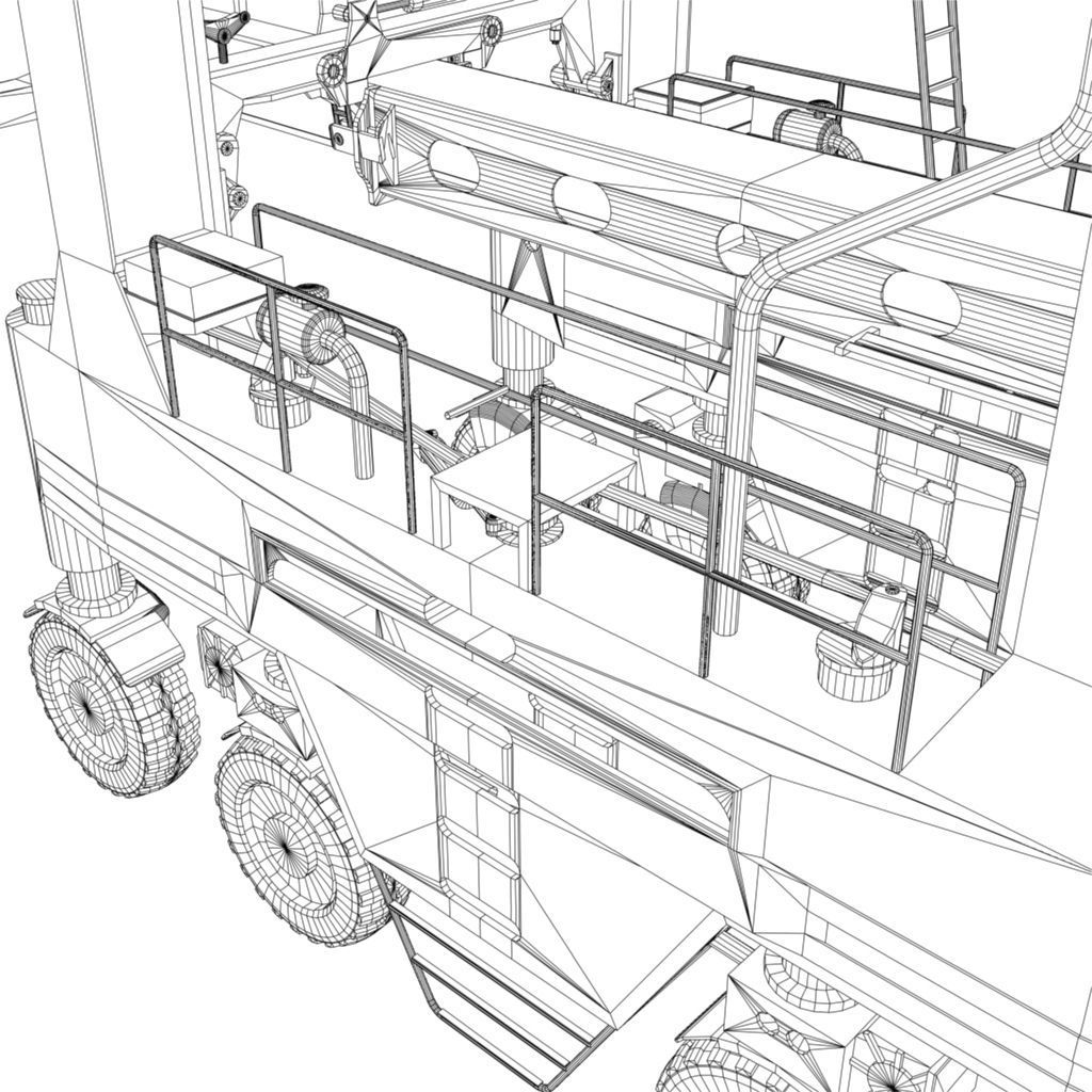 Straddle Crane Low-poly 3D model_13
