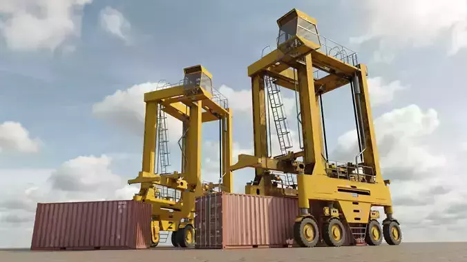 Straddle Crane Low-poly 3D model
