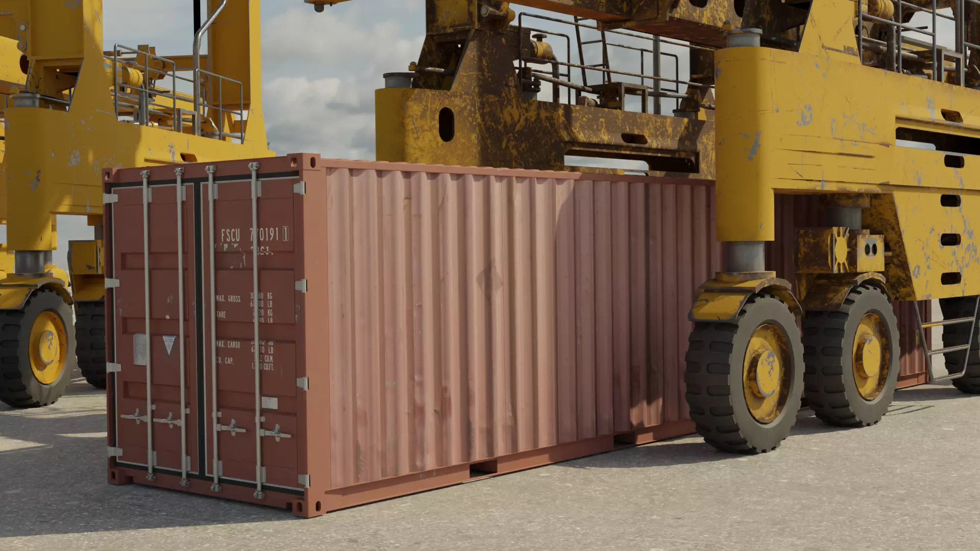 Straddle Crane Low-poly 3D model_1