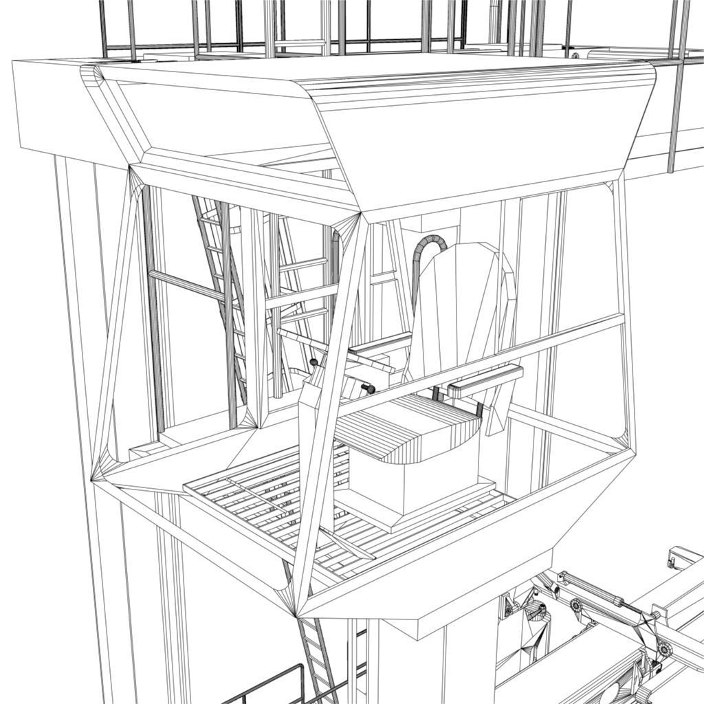 Straddle Crane Low-poly 3D model_10