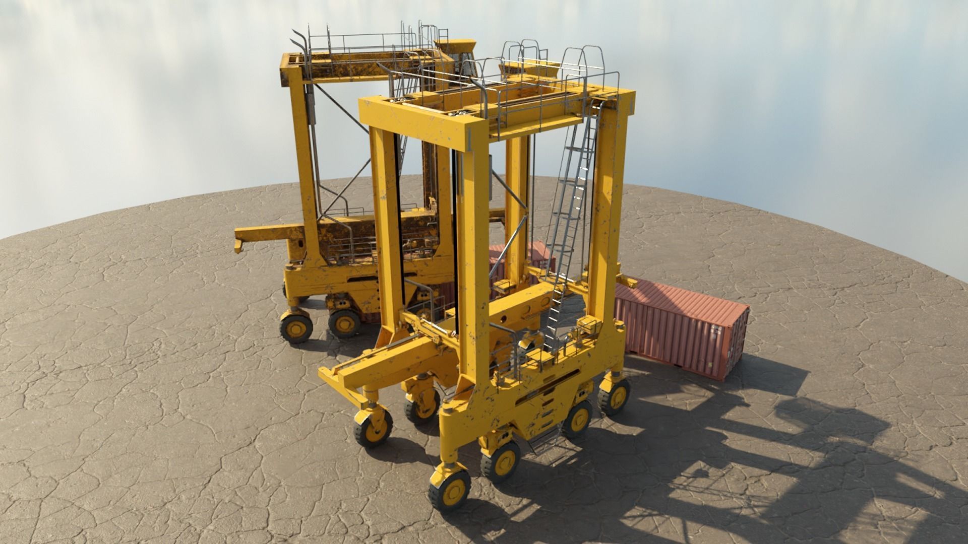 Straddle Crane Low-poly 3D model_3