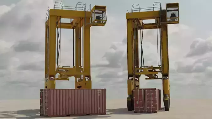 Straddle Crane Low-poly 3D model Straddle Crane Low-poly 3D model