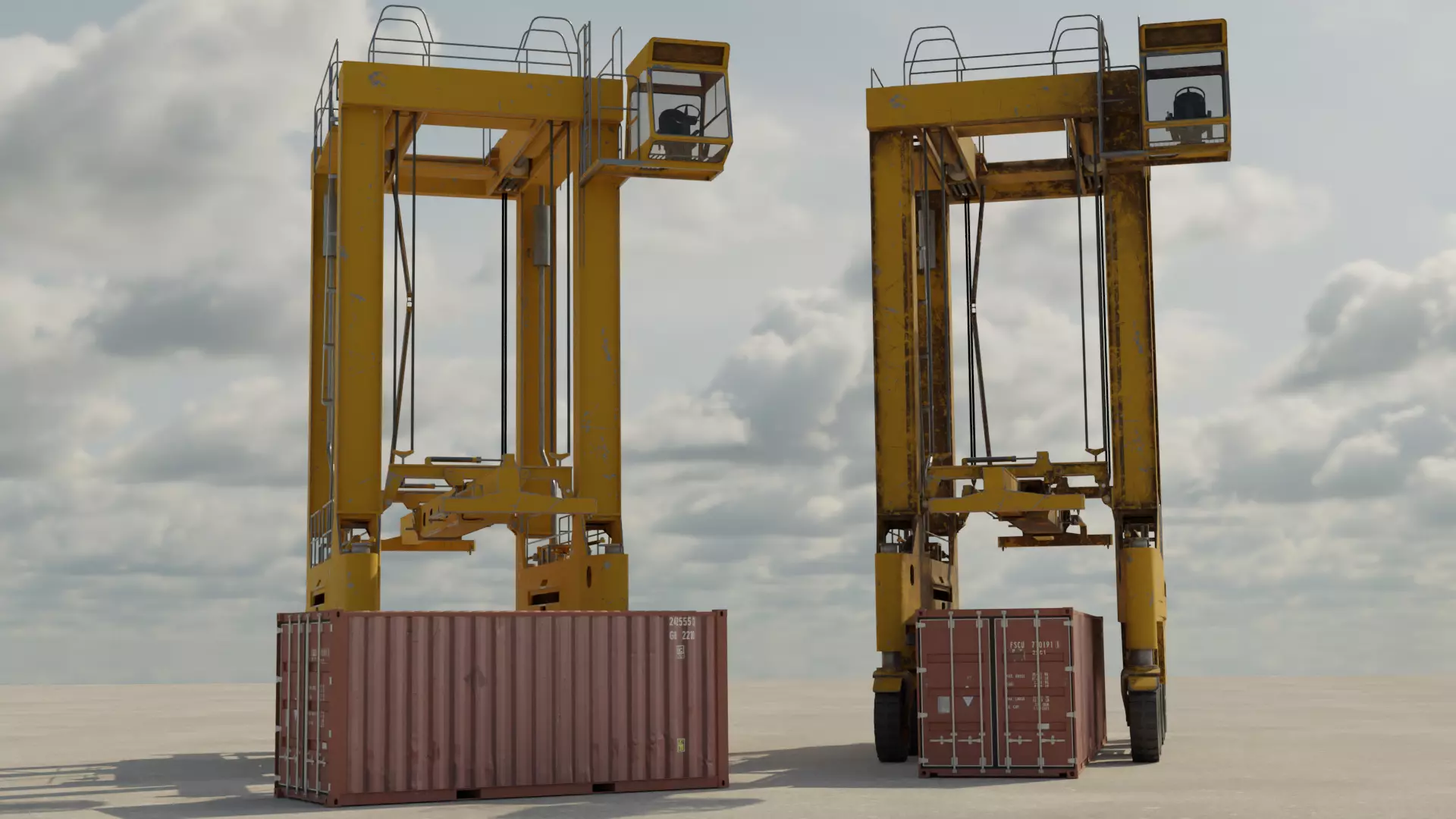 Straddle Crane Low-poly 3D model_0